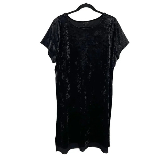 Torrid Black Crushed Velvet Short Sleeve Shirt Dress Women's Plus Size 2X - Picture 1 of 8